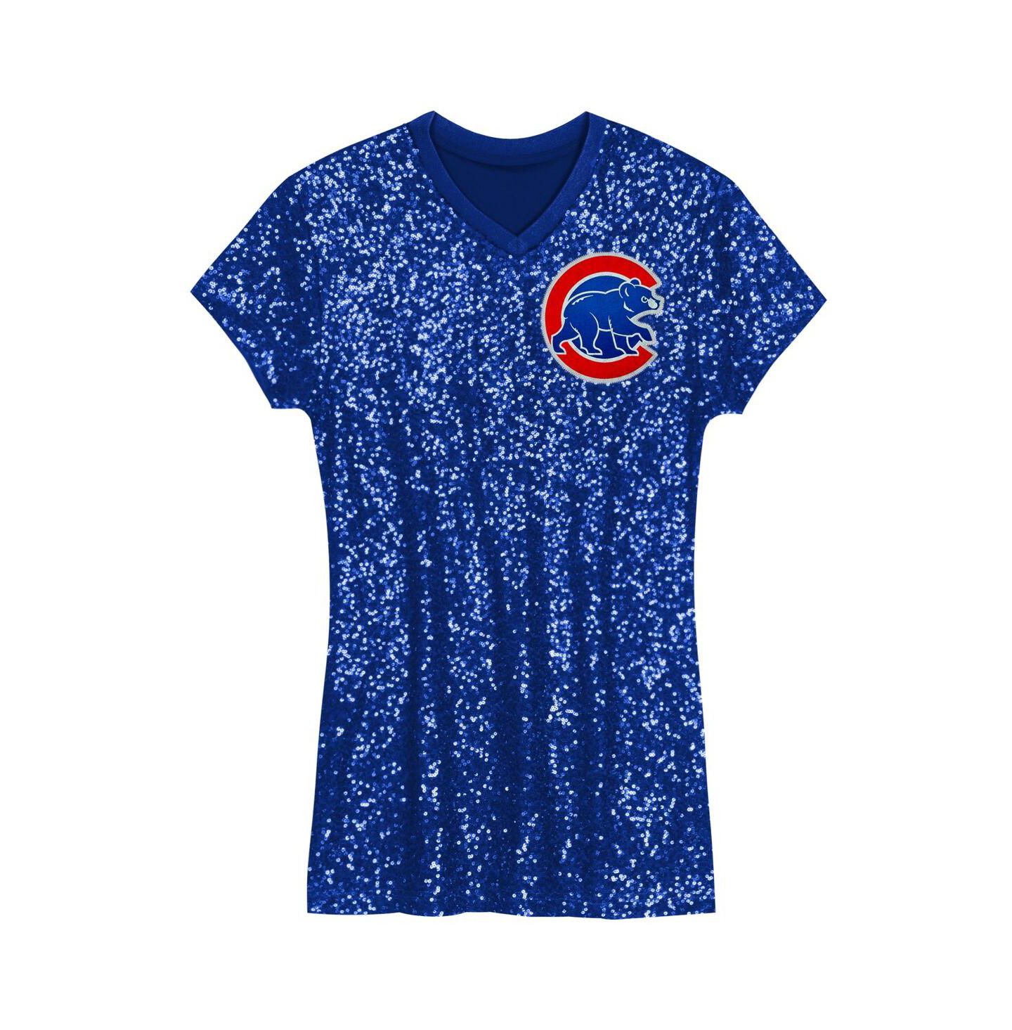 Платье Outerstuff Royal Chicago Cubs Sequin V-Neck Dress для девочек — фото 2