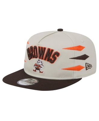 New Era - Men's Stone/Brown Cleveland Browns Athletic Golfer Snapback Hat