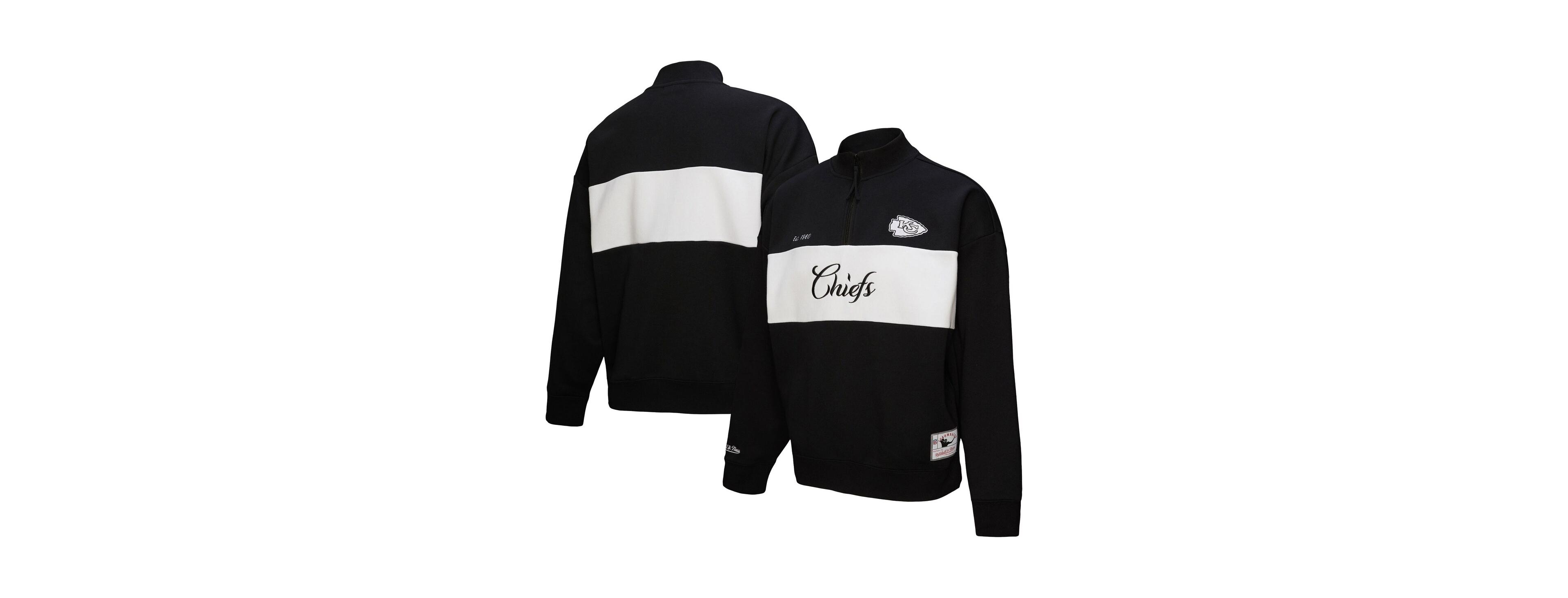 Mitchell & Ness Women's Black Kansas City Chiefs Quarter-Zip Jacket