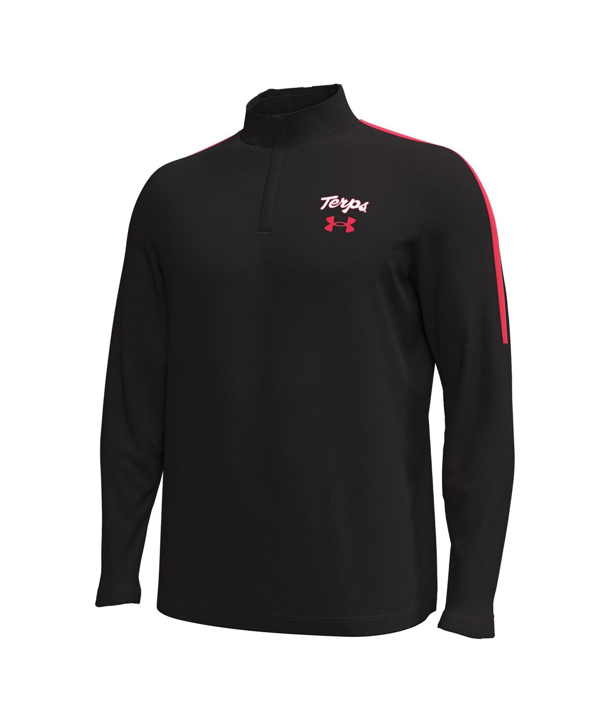 UNDER ARMOUR MEN'S BLACK MARYLAND TERRAPINS PLAYOFF PERFORMANCE QUARTER-ZIP JACKET 