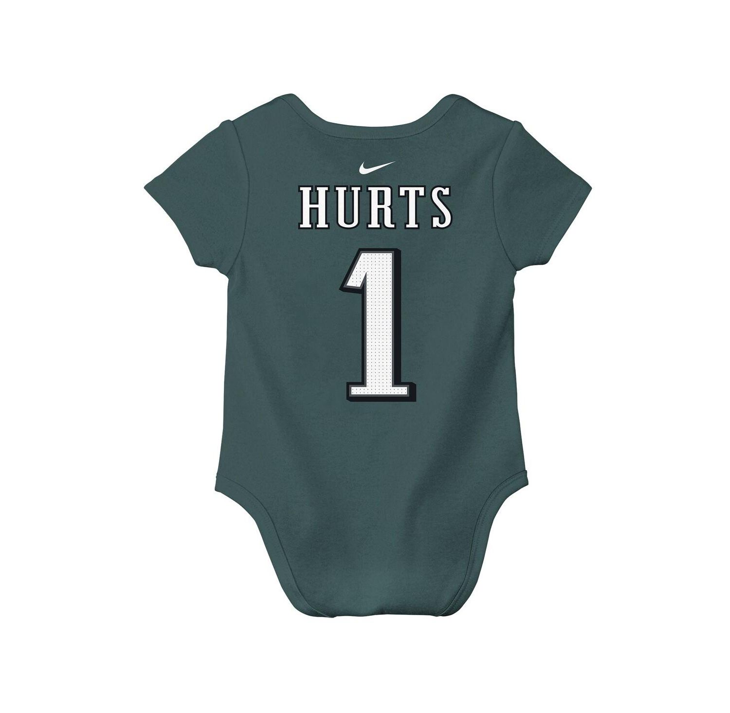 Baby Boys and Girls Midnight Green Jalen Hurts Philadelphia Eagles Player Name & Number Bodysuit