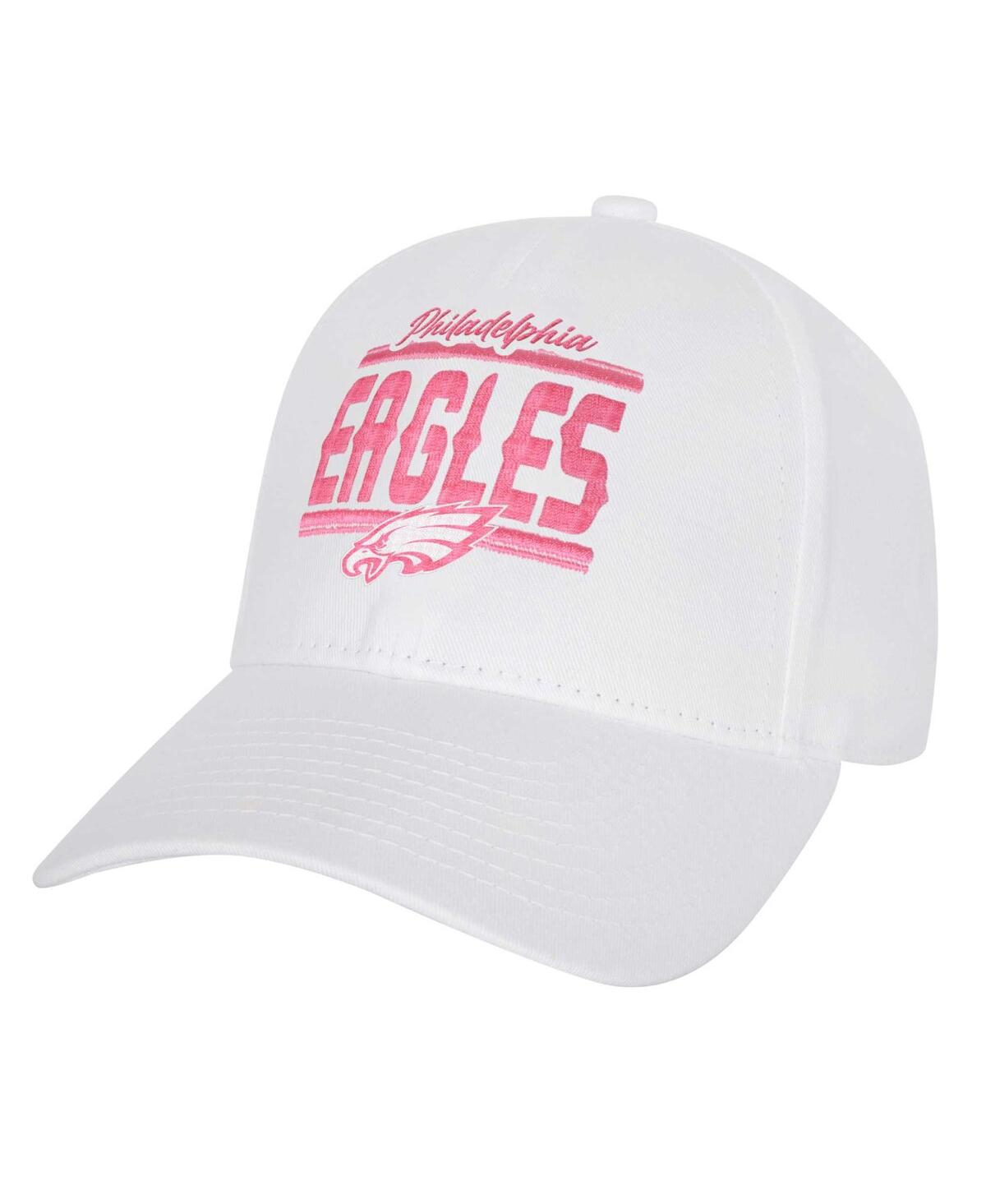 Outerstuff Big Girls Philadelphia Eagles All White Structured Adjustable Hat In White
