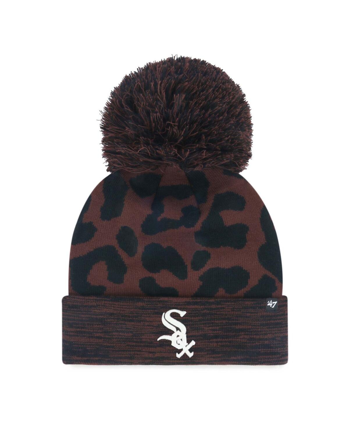 47 Brand Women's Brown Chicago White Sox Rosette Cuffed With Pom Knit Hat In Brown