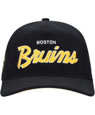 Men's Black Boston Bruins Crosstown Corduroy Hitch Adjustable Hat