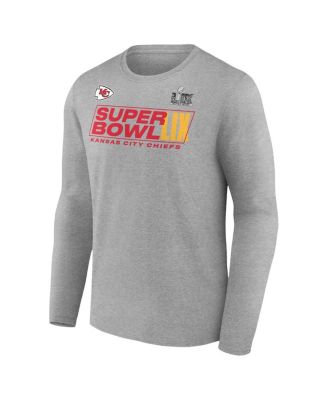 Мужская футболка с длинным рукавом Fanatics Heather Gray Kansas City Chiefs Super Bowl LIX Big Tall Roster от Fanatics