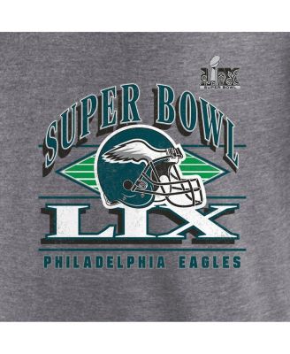 Женская футболка Fanatics Heather Charcoal Philadelphia Eagles Super Bowl LIX большого размера с V-образным вырезом Our Pastime