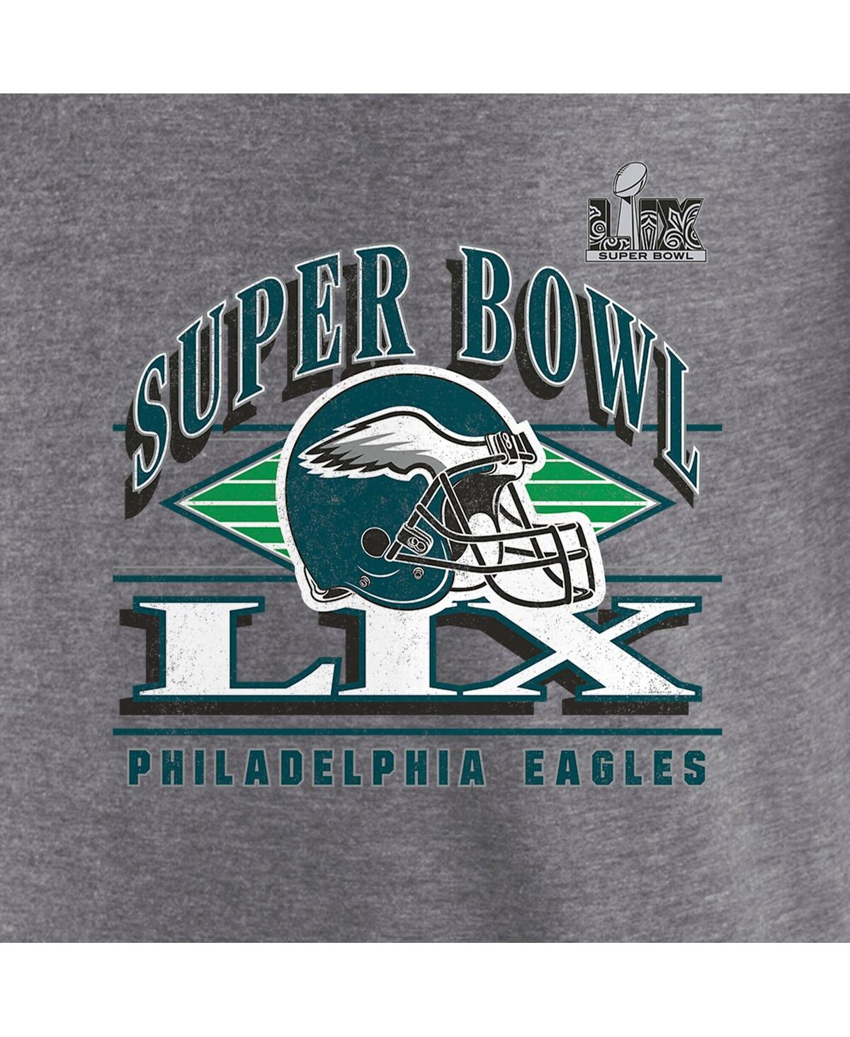 Fanatics Women's Heather Charcoal Philadelphia Eagles Super Bowl Lix Plus Size Our Pastime V-neck T-shirt In Heather Charcoal