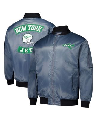 Mitchell & Ness - Men's Charcoal New York Jets Big Tall Bomber Full-Zip Jacket