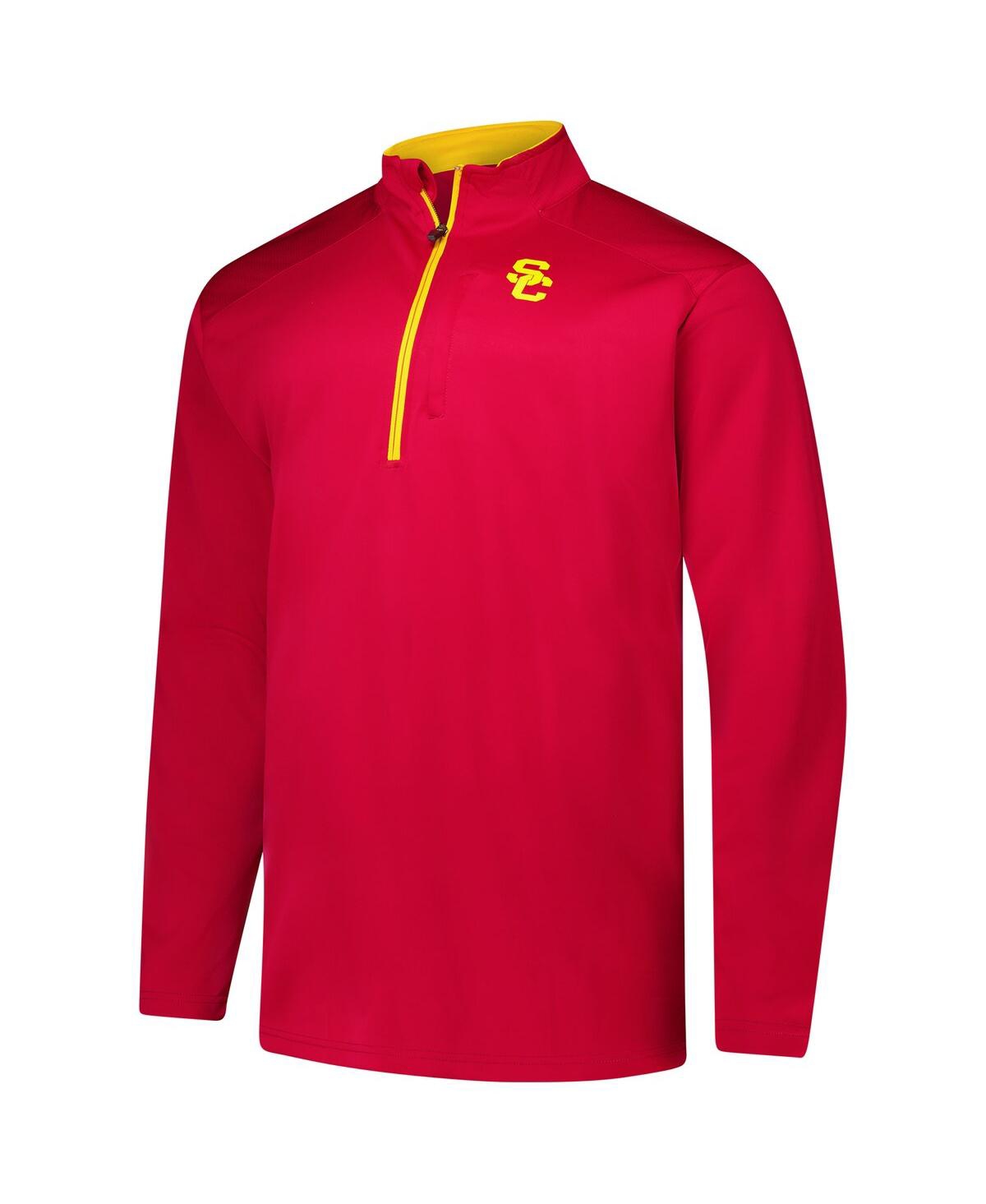 Fanatics Men's Cardinal Usc Trojans Big Tall Defender Quarter-zip Top In Cardinal