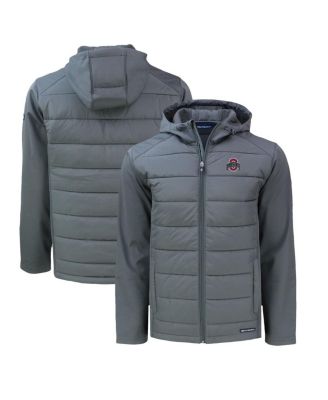 Cutter & Buck - Men's Gray Ohio State Buckeyes Big Tall Evoke Hybrid Eco Softshell Full-Zip Hoodie