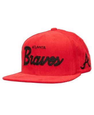 Mitchell & Ness - Men's Red Atlanta Braves Corduroy Snapback Hat