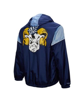 Мужская куртка-анорак Mitchell & Ness темно-синего цвета на смоляных каблуках из Северной Каролины с винтажным логотипом и капюшоном на молнии