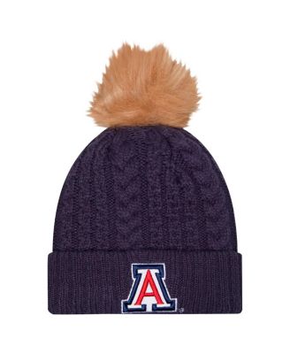 New Era - Women's Navy Arizona Wildcats Luxury&nbsp;Cuffed Knit Hat with Pom