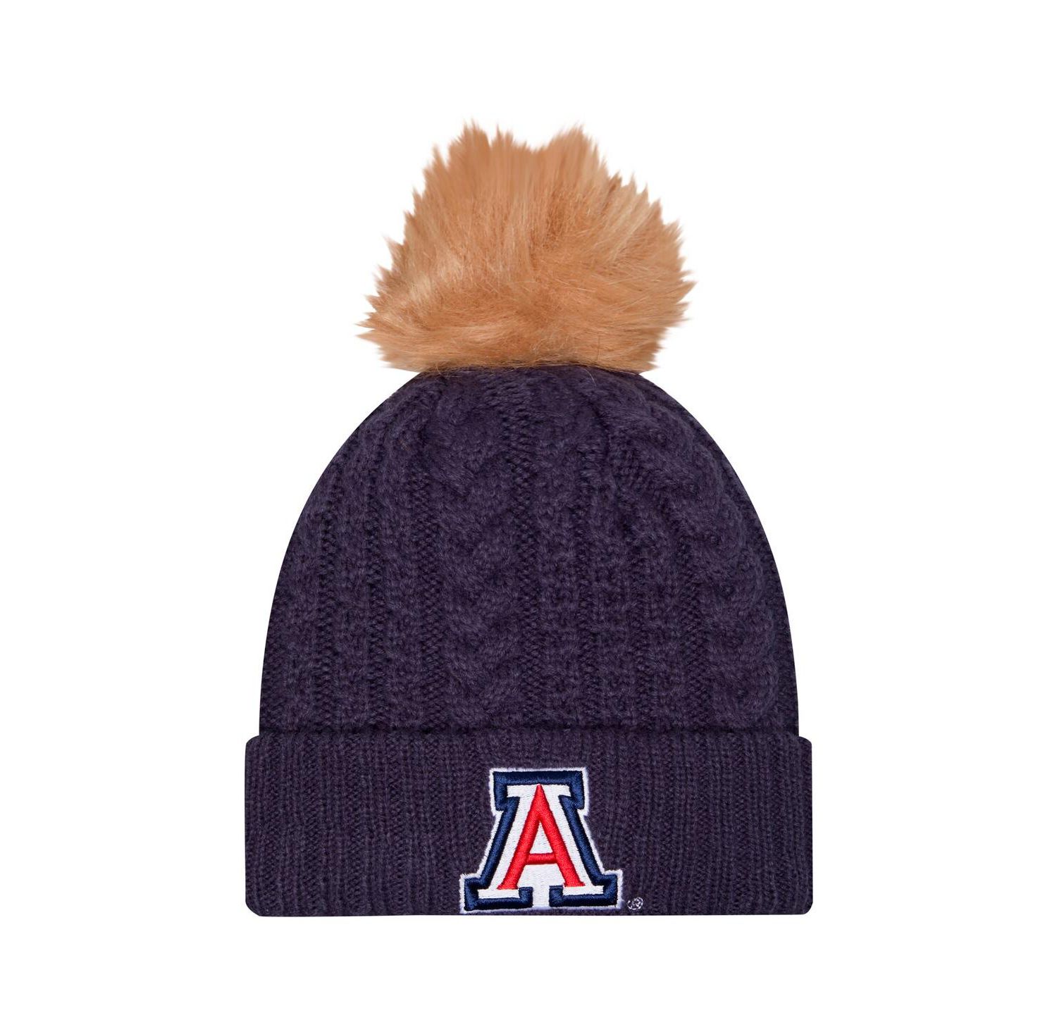 Women's Navy Arizona Wildcats Luxury Cuffed with Pom Knit Hat