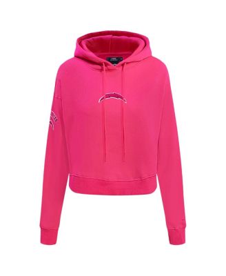 Женский укороченный флисовый пуловер с капюшоном Pro Standard розового цвета Los Angeles Chargers Triple Pink