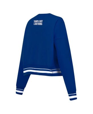 Women's Blue Tampa Bay Lightning Area Code Cropped Pullover Sweatshirt