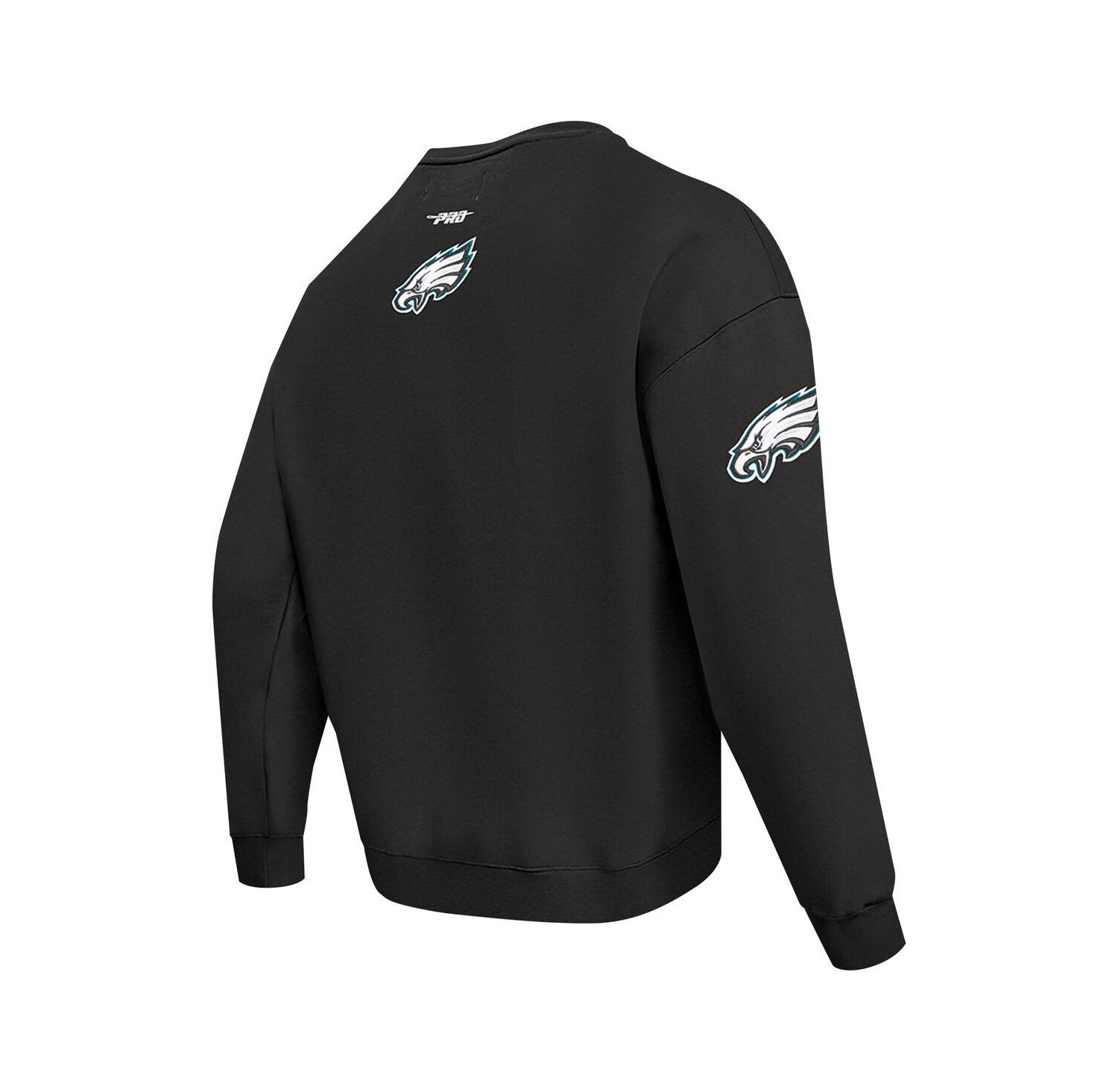 Men's Black Philadelphia Eagles Turn It Up Drop Shoulder Pullover Sweatshirt