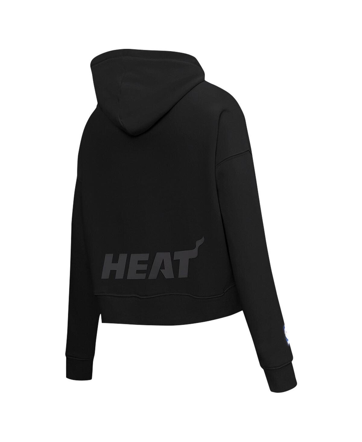 Pro Standard Women's Black Miami Heat Jewels Cropped Pullover Hoodie