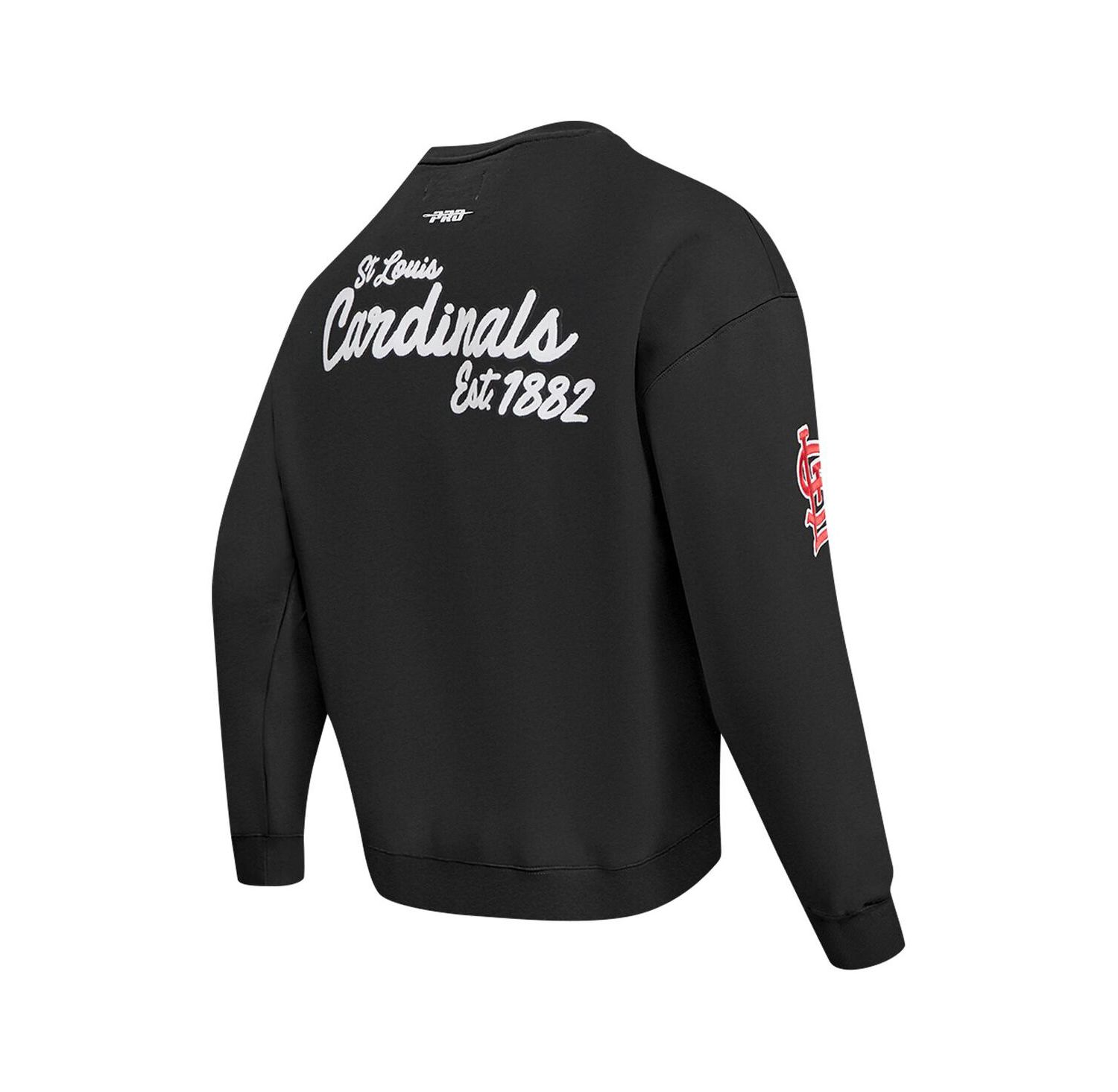 Men's Black St. Louis Cardinals Paint The City Dropped Shoulder Pullover Sweatshirt