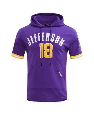 Men's Justin Jefferson Purple Minnesota Vikings Player Name Number Hoodie T-Shirt