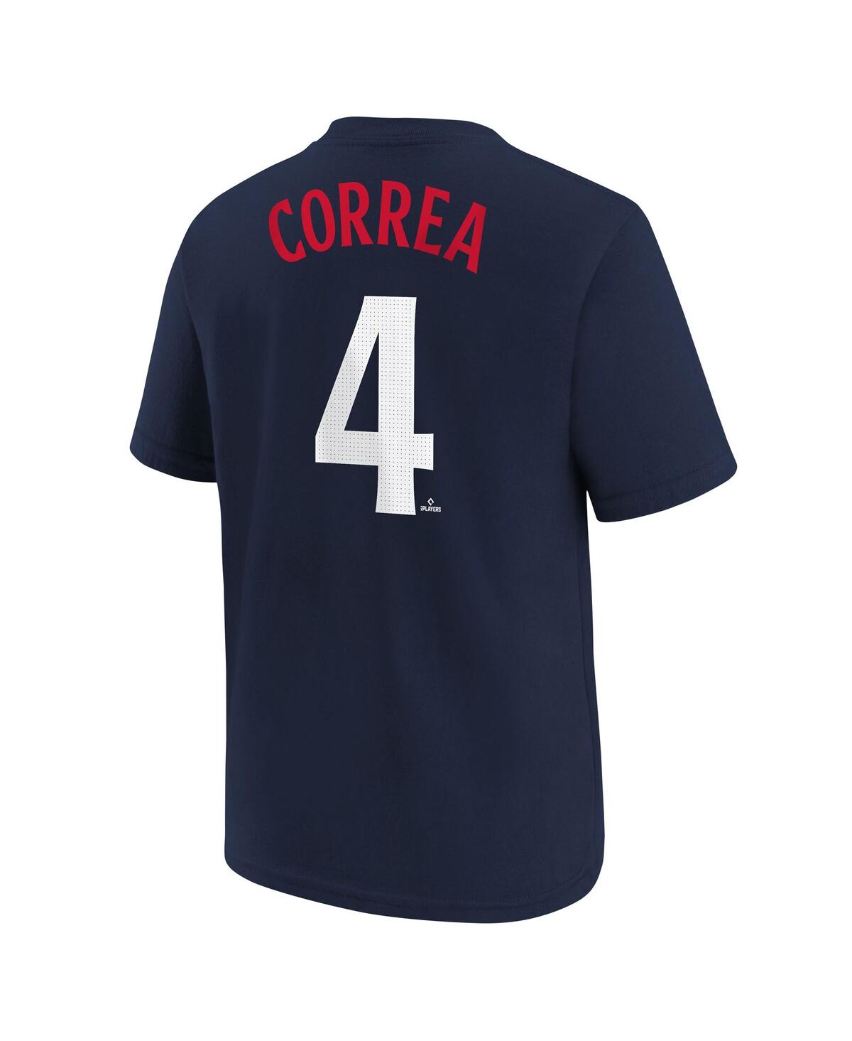 Nike Big Boys And Girls Carlos Correa Navy Minnesota Twins Player Name Number T-shirt In Multi