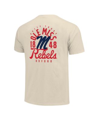 Мужская кремовая футболка Ole Miss Rebels Comfort Colors с изображением талисмана Image One
