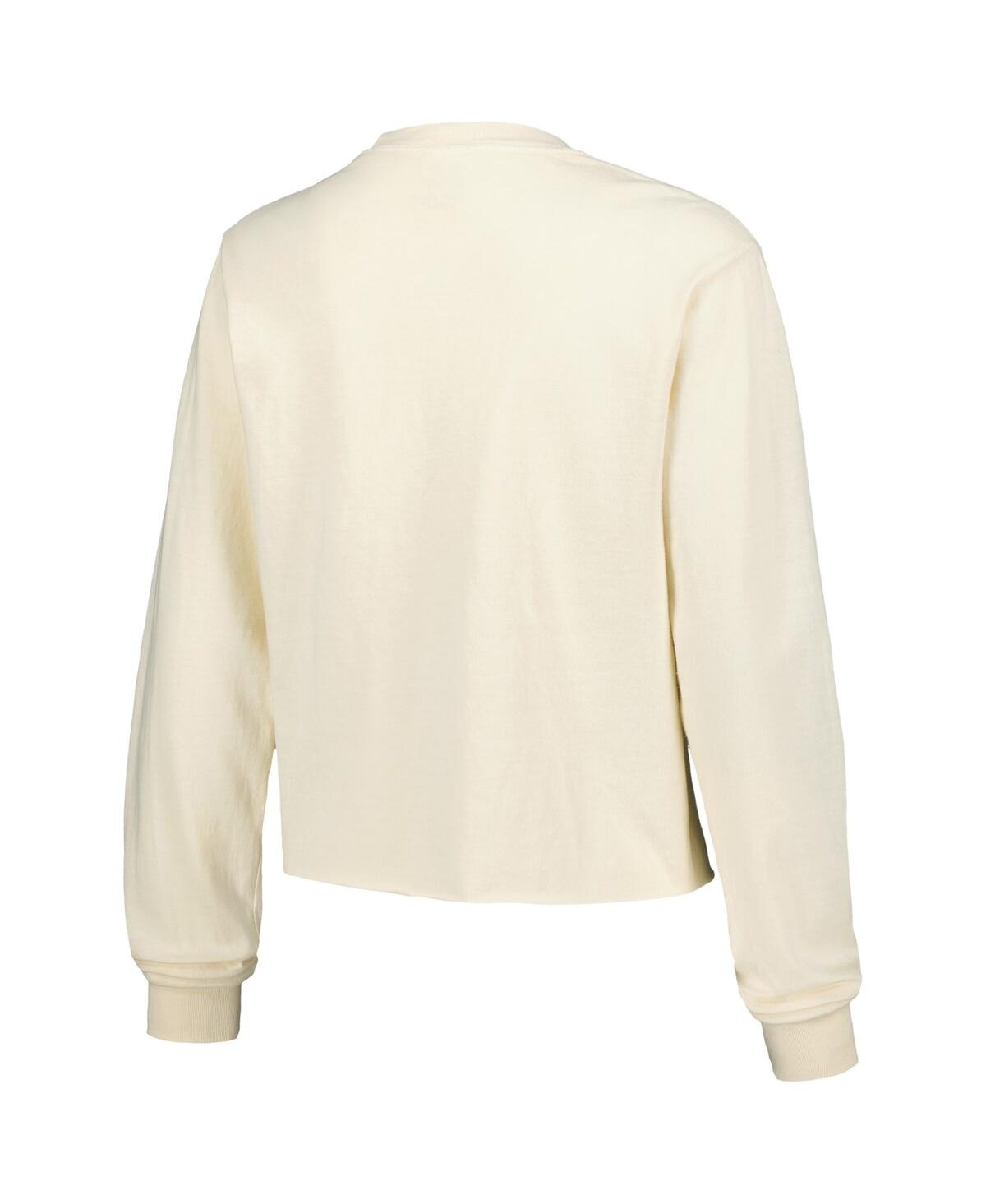 Image One Women's Natural Arizona Wildcats Comfort Colors Basketball Cropped Long Sleeve T-shirt In Natural