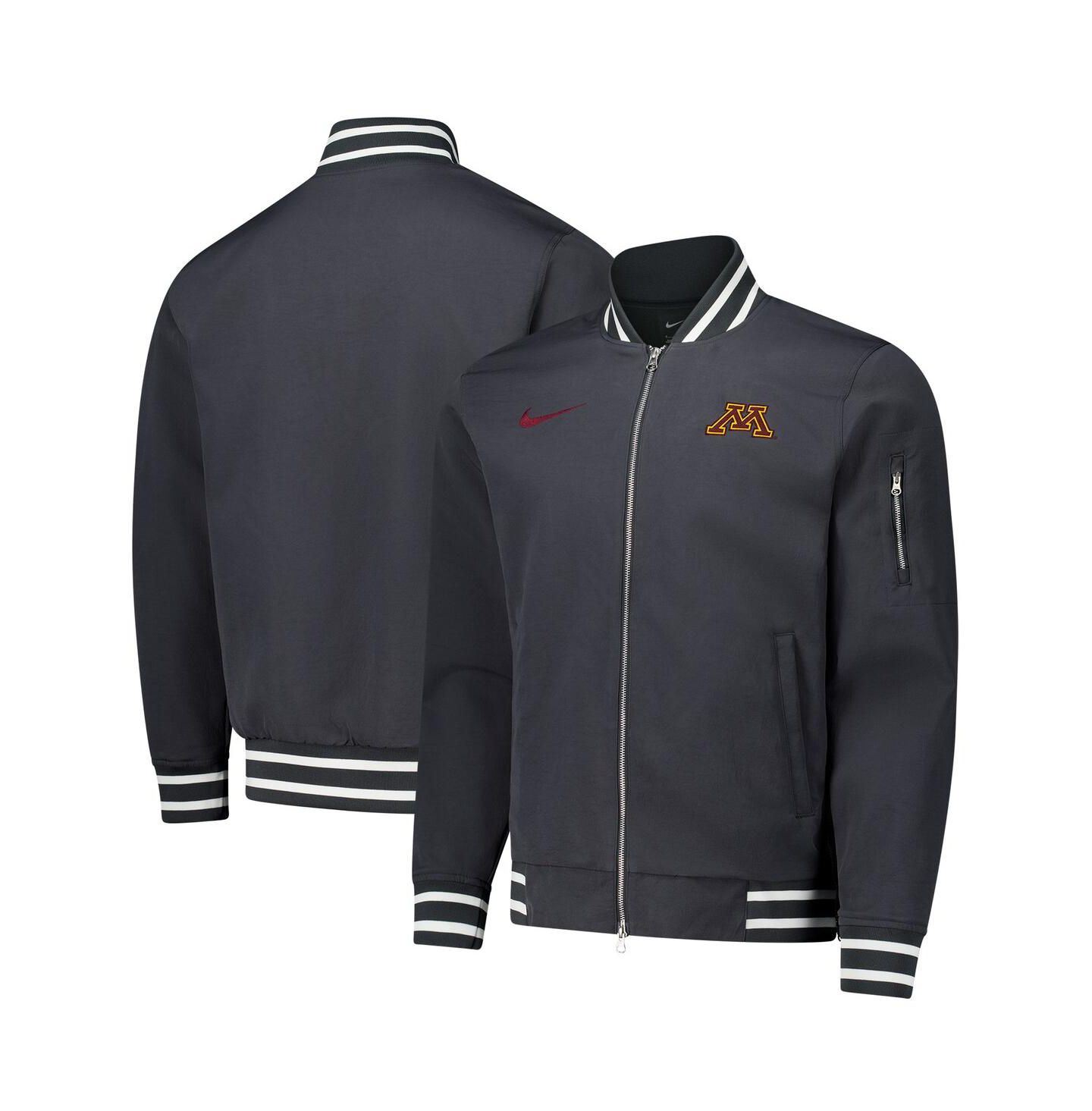Мужская куртка Nike Anthracite Minnesota Golden Gophers Full-Zip Bomber — фото 1