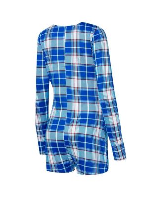 Женский вязаный комбинезон Concepts Sport королевского/красного цвета в клетку Philadelphia Phillies Ashford с V-образным вырезом