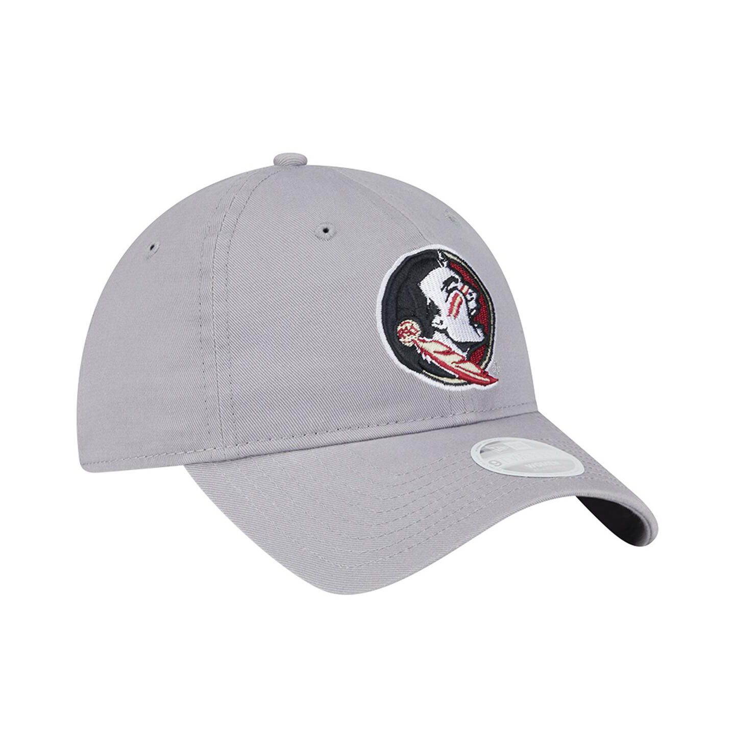 Женская кепка New Era Gray Florida State Seminoles Logo 9TWENTY Adjustable Hat — фото 4