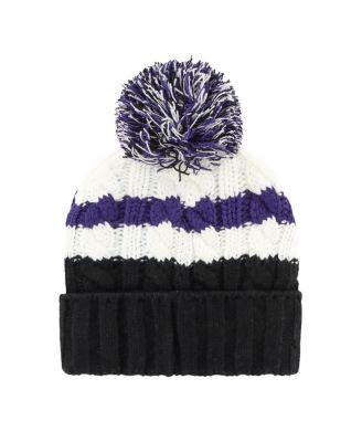 Женская вязаная шапка Colorado Rockies Ashfield 47-го года выпуска, белая/черная, с манжетами и помпоном