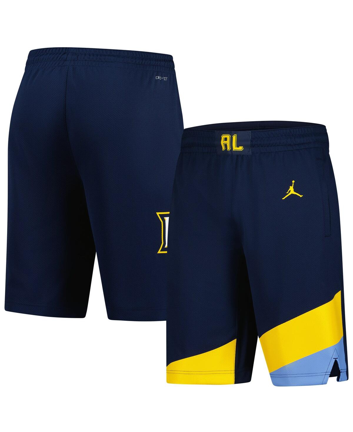 JORDAN MEN'SÂ NAVY MARQUETTE GOLDEN EAGLES REPLICA BASKETBALL SHORTS 