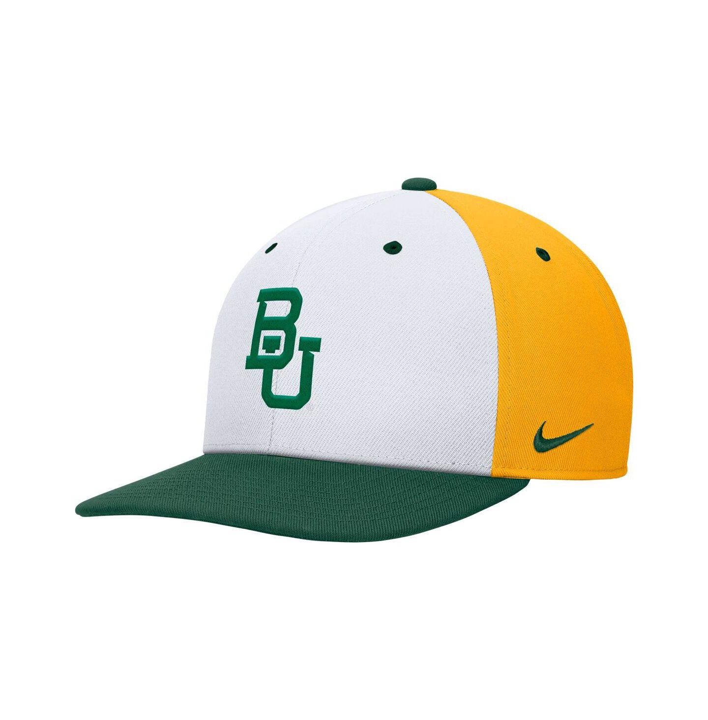 Мужская кепка Nike White/Gold Baylor Bears Pro Performance Snapback Hat — фото 3