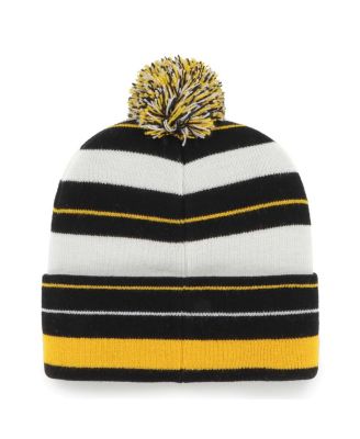 Мужская брендовая черная вязаная шапка Pittsburgh Steelers Powerline 47-го года выпуска с манжетами и помпоном