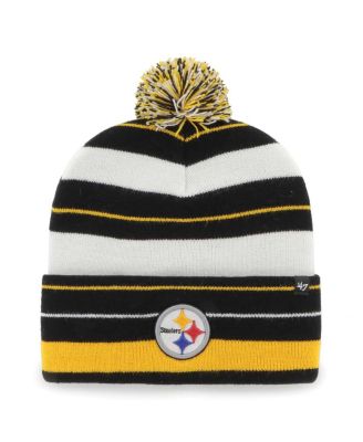 '47 Brand - Men's Black Pittsburgh Steelers Powerline Cuffed Knit Hat with Pom
