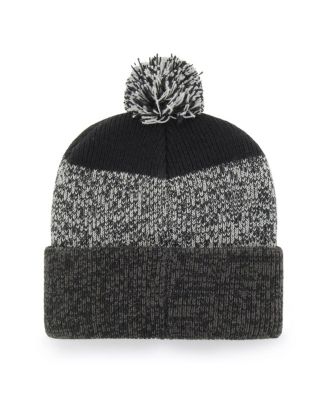 Мужская брендовая черная вязаная шапка Baltimore Ravens Static с манжетами и помпоном 47-го года выпуска