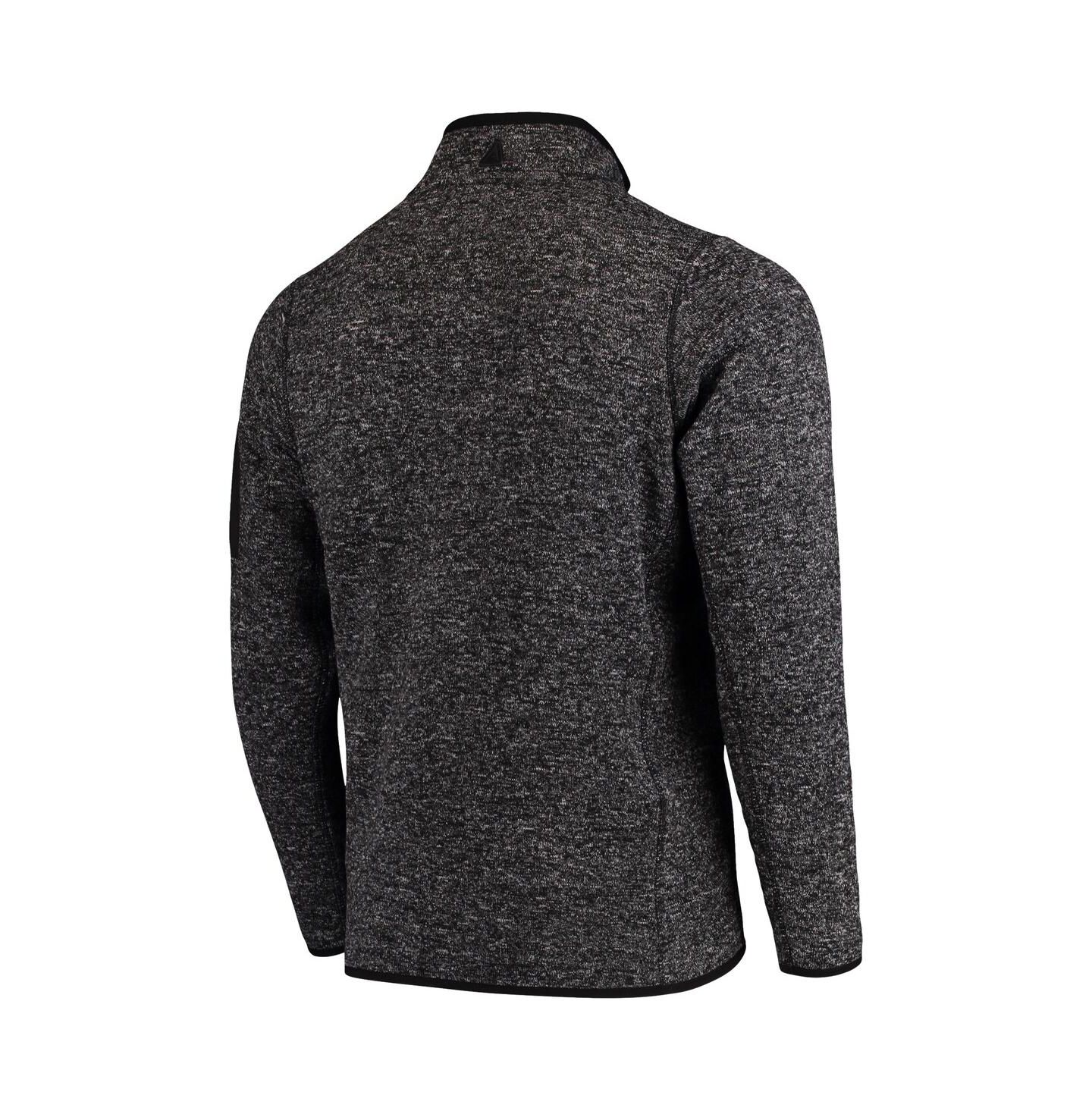 Мужская куртка Antigua Heather Black New Orleans Saints Fortune Quarter-Zip Pullover — фото 3
