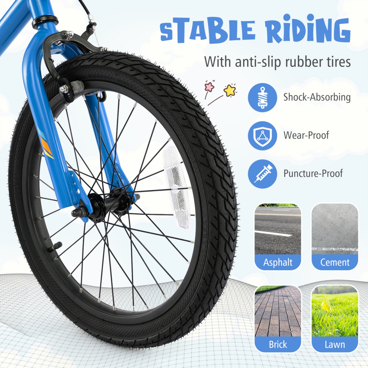 Kids Bike Led Lighted Adjustable with Training Wheels Perfect for 4-7 Years Old Kids, Safe and Fun Ride