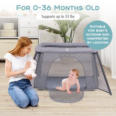 Foldable Baby Playpen with Safety Sides, 2-in-1 Design for Secure Playtime