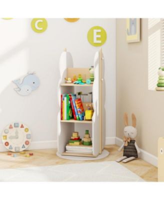 Rotating Bookshelf Toy Storage Organizer with 5 Shelves for Easy Access and Fun Organization