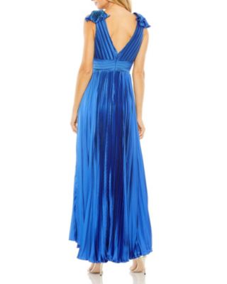 Женское плиссированное платье без рукавов с V-образным вырезом и оборками сверху