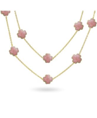 Enamel Flower Strand Necklace