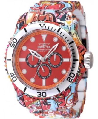 Мужские кварцевые часы Invicta 47853 Pro Diver с хронографом и черным, оранжевым и красным циферблатом