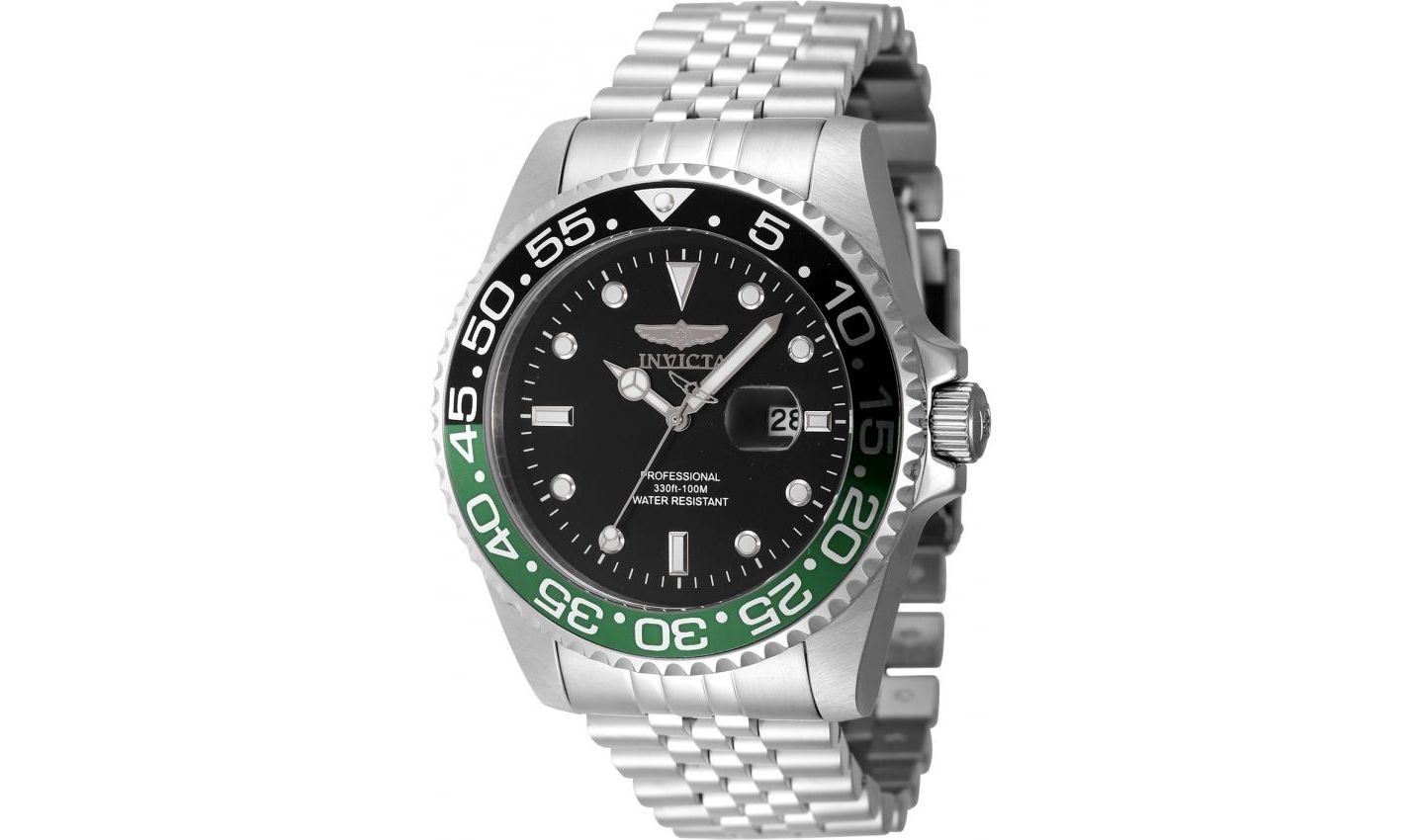 Мужские часы Invicta 48387 Pro Diver Quartz 3 Hand Black Dial, цвет: Серебряный — фото 2