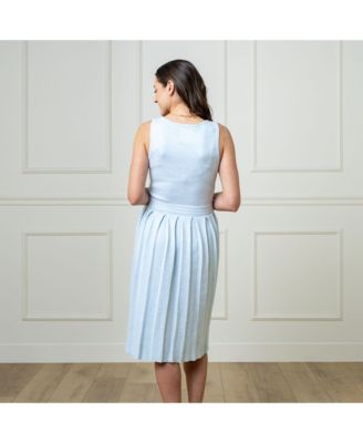 Женское органическое трикотажное миди-платье-свитер с плиссировкой без рукавов от Hope & Henry