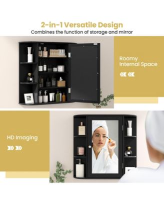 Multipurpose Mount Wall Surface Bathroom Storage Cabinet with Mirror