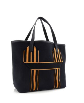 Бывшая в употреблении сумка-тоут Hermes Pursuangle из парусины и кожи