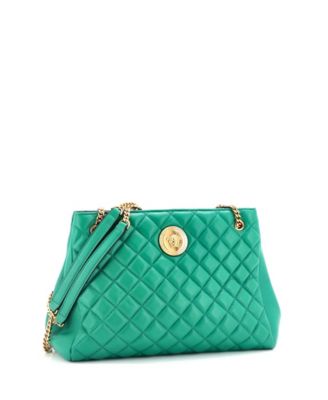 Бывшая в употреблении сумка-тоут Versace Small Medusa Icon на цепочке из стеганой кожи