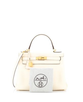 Бывшая в употреблении сумка Hermes Kelly 28 Light Clemence с золотой фурнитурой