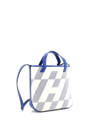 Бывшая в употреблении сумка-тоут Hermes 27 Cabas H en Biais из парусины и кожи
